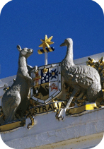 Australian Coat of Arms, Old Parliament House Canberra, Australian Capital Territory, Australia. Credit: Auscape / Universal Images Group